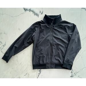 Athleta Brooklyn Bomber Jacket Large Black Travel Lightweight UPF 50